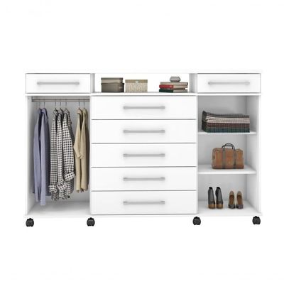 Comoda 7 Gavetas 2 Portas Texas Branco