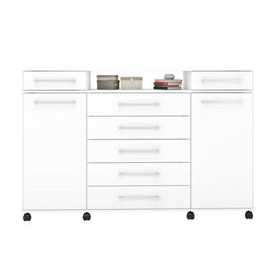 Comoda 7 Gavetas 2 Portas Texas Branco