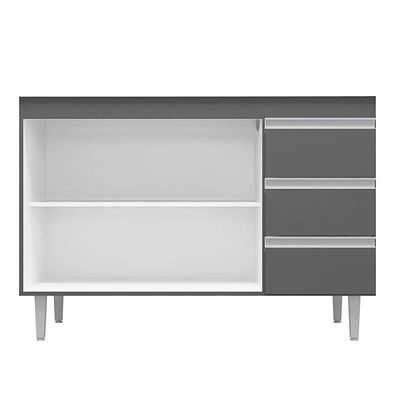 Balcão De Pia Ambiente Andréia 100 Cm Cinza Fosco – Ajl