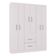 Cômoda 868 4 Gavetas E 1 Porta Com Guarda Roupa Casal Milão 6 Portas Branco Brilho - Poquema