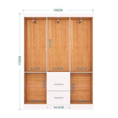 Cômoda 868 4 Gavetas E 1 Porta Com Guarda Roupa Casal Milão 6 Portas Branco Brilho - Poquema