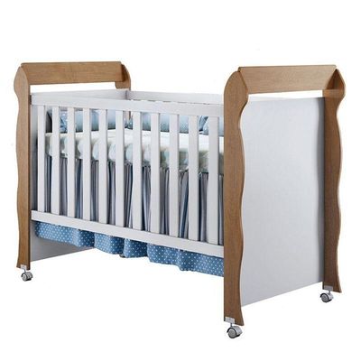 Berço Americano Mirelle E Cômoda Infantil Selena Branco Acetinado Amadeirado - Carolina