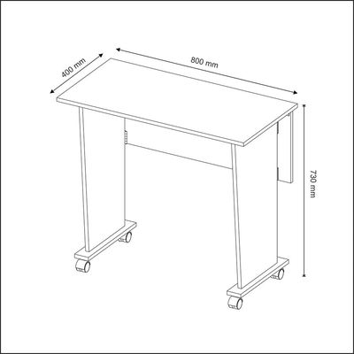 Mesa com rodizio para Escritório Home Office ME4117 MDP Amendoa - Gran Belo