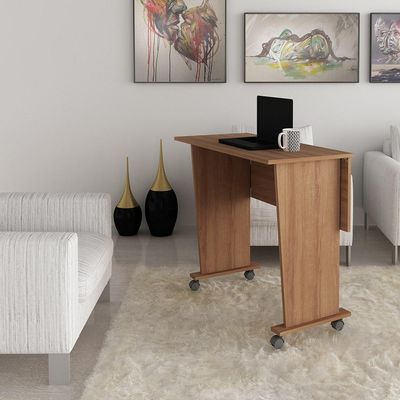 Mesa com rodizio para Escritório Home Office ME4117 MDP Amendoa - Gran Belo