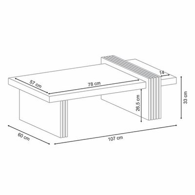 Aparador Astro E Mesa De Centro Luna Nature Off White Com Espelho – Hb Móveis