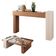 Aparador Astro E Mesa De Centro Luna Nature Off White Com Espelho – Hb Móveis