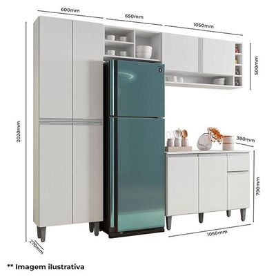 Cozinha Vanessa Amêndoa Branco - Ajl