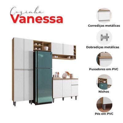 Cozinha Vanessa Amêndoa Branco - Ajl