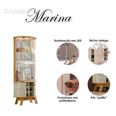 Aparador Para Sala Buffet Mônaco E Cristaleira Marina Cumaru Opala – Madetec