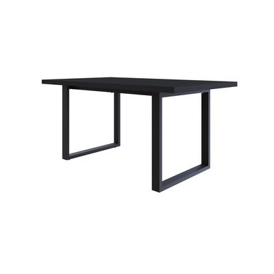 Mesa De Jantar Queens R 160x90x77cm Qemj9160r Preto Tx - Est.preta Preto Tx/est.preta