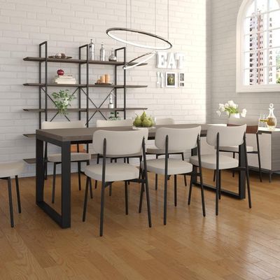 Mesa De Jantar Queens 200x90x77cm Qemj9200 Terracota - Est.preta Terracota/est.preta