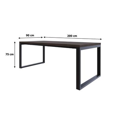 Mesa De Jantar Queens 200x90x77cm Qemj9200 Terracota - Est.preta Terracota/est.preta