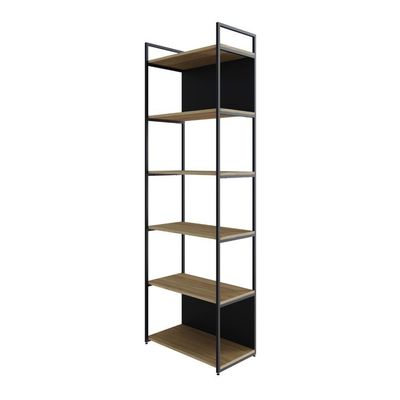 Estante Alta C/06 Prateleiras 185x60x33cm C/fundo Yon Vermont Oak/est.preta Vermont Oak/est.preta
