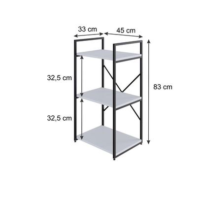Estante C/03 Prateleiras 84x45x33cm Yon Branco Tx/est.preta Branco Tx/est.preta
