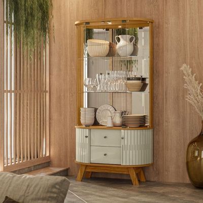 Conjunto Buffet E Cristaleira Budapeste Cumaru Opala