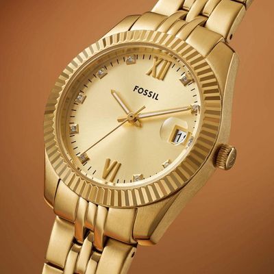 Relógio Fossil Feminino Scarlette Dourado - Es5338-1dn Es5338-1dn
