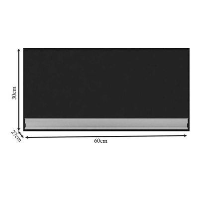 Armário Aéreo Para Cozinha Andréia 1 Porta Preto - Ajl