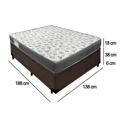 Cama Box Baú Casal Sintético + Colchão De Espuma D33 - Sereneprime - 138cm Marrom