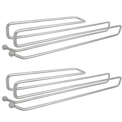 Kit 2 Suportes Porta Taças de Encaixe Cromado 30x4cm Encaixe 2cm Armário