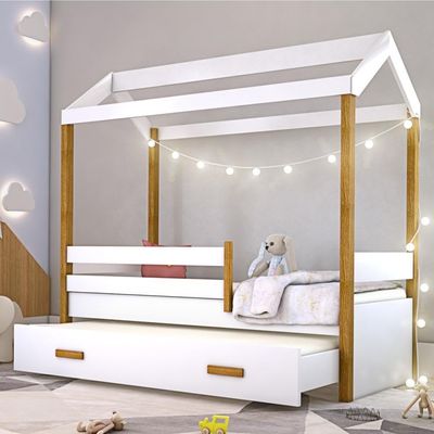 Bicama Montessori Exclusiv Solteiro Com Fio De Luz E Colchão