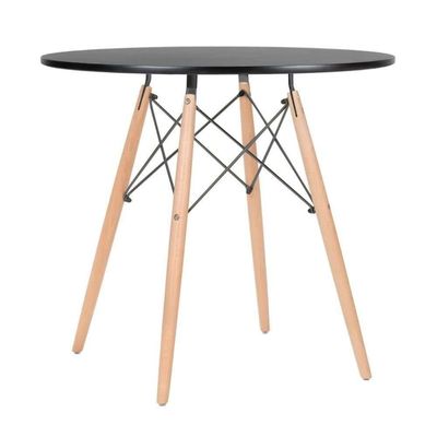 Jogo Mesa Eiffel Eames Moderna 80cm Preta Sala Jantar E 4 Cadeiras Eiffel Branca