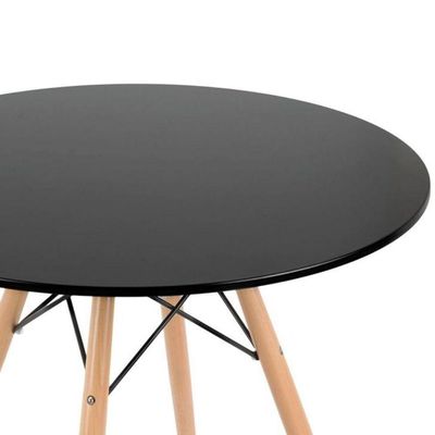 Jogo Mesa Eiffel Eames Moderna 80cm Preta Sala Jantar E 4 Cadeiras Eiffel Branca