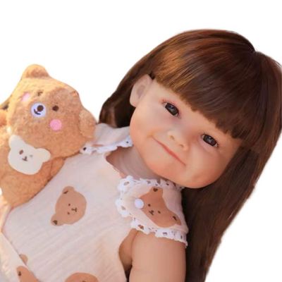Bebê Reborn Menina Olhos Abertos Artesanal Corpo Todo De Silicone De Vinil