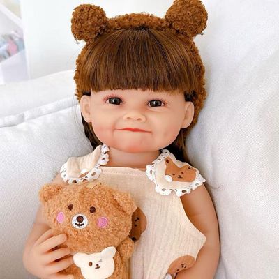 Bebê Reborn Menina Olhos Abertos Artesanal Corpo Todo De Silicone De Vinil