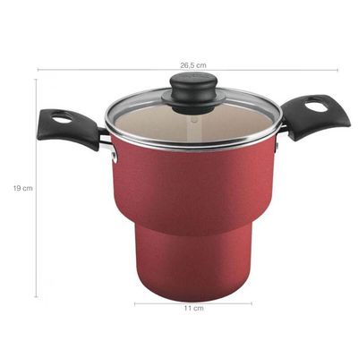 Cuscuzeira Alumínio Antiaderente Starflon 1,9 Litros 14cm Turim Tramontina Vermelho