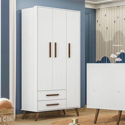 Guarda Roupa Infantil Q Encanto Retrô 3830 Branco Acetinado – Qmovi