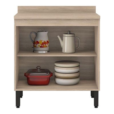 Balcão De Cozinha Firenze 2 Portas 80 Cm Avena Grafito - Demóbile