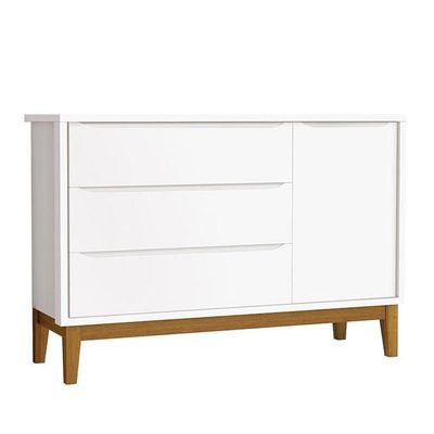 Cômoda Infantil New Classic Branco Com Pés Madeira ? Reller