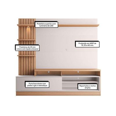 Estante Home Theater Ambiente Maceió Freijó Off White – Colibri