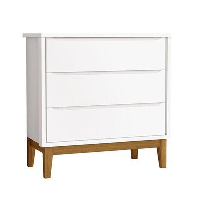 Cômoda Gaveteiro E Guarda Roupa Infantil 2 Portas New Classic Branco Com Pés Madeira ? Reller
