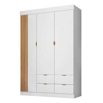 Guarda Roupa Infantil Ambiente Ayla 3 Portas Branco Acetinado - Phoenix