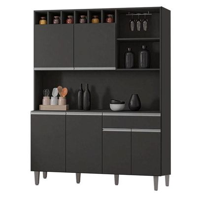 Armário Para Cozinha Kit Alice Cinza Fosco - Ajl