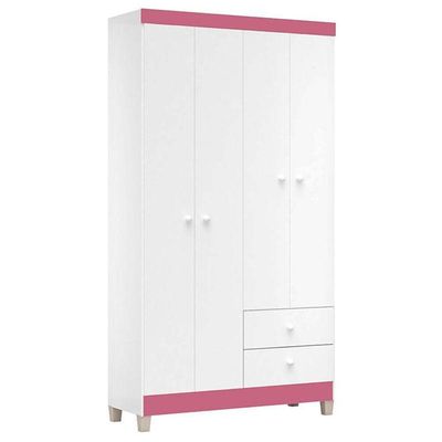 Berço Americano Mirelle Com Colchão E Guarda Roupa Ternura Baby 4 Portas Branco Flex - Incorplac