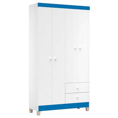Berço Americano Mirelle Com Colchão E Guarda Roupa Ternura Baby 4 Portas Branco Flex - Incorplac