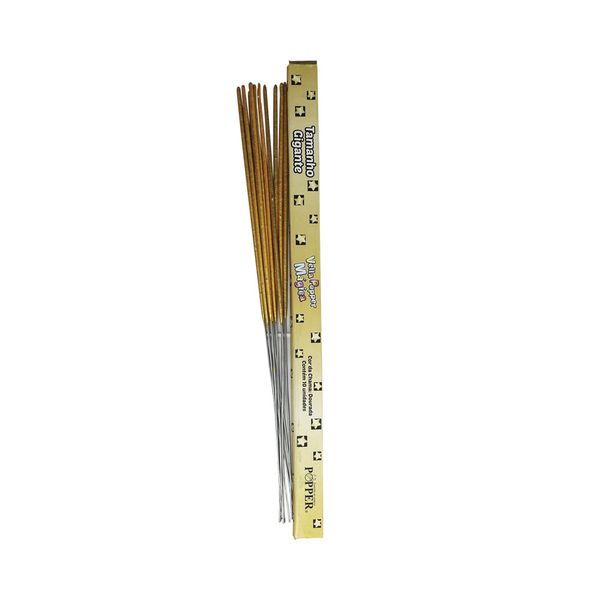 Vela de Aniversário Palito Popper Sparklers Dourada 40cm com 10 Unidades
