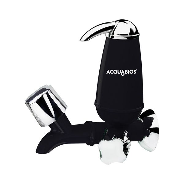 Torneira Fixa Acquabios E05 com Filtro Preta e Cromada Torneira Fixa Acquabios E05 com Filtro Preta e Cromada