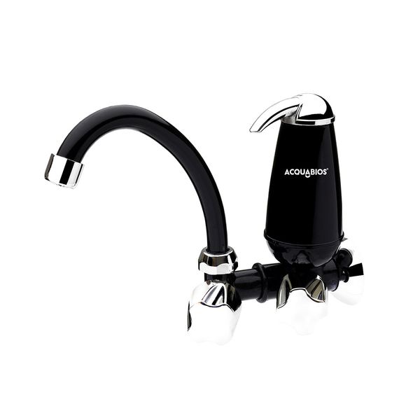 Torneira Móvel Acquabios E05 com Filtro Preta e Cromada Torneira Móvel Acquabios E05 com Filtro Preta e Cromada