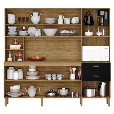 Cozinha Intense 10 Portas E 2 Gavetas Freijó Nero - Kits Paraná