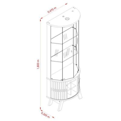 Aparador Para Sala Buffet Mônaco E Cristaleira Marina Calacata Off White – Madetec