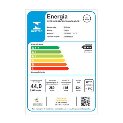 Geladeira 434L Philco Smart Cooling Side by Side PRF535ID 127V