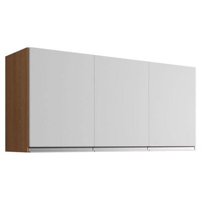 Armário Aéreo Para Cozinha Andréia 3 Portas Amêndoa Branco - Ajl