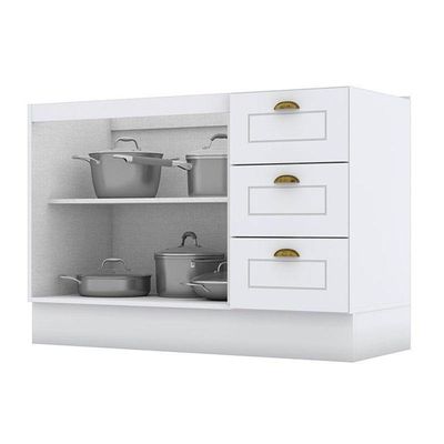 Balcão De Pia 120 Cm Americana Branco Hp – Henn