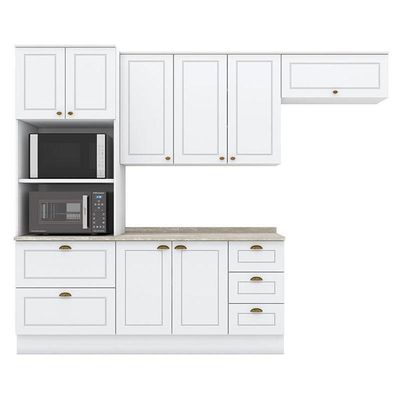 Cozinha Modulada Americana 4 Peças Branco Hp Com Tampo Calcare – Henn
