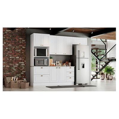 Cozinha Modulada Americana 4 Peças Branco Hp Com Tampo Calcare – Henn
