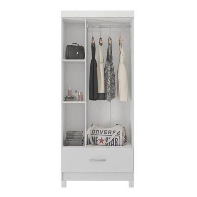 Cômoda Astral E Guarda Roupa Solteiro Prince Branco - Demóbile