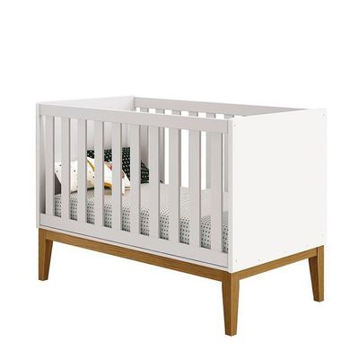 Berço Americano New Classic Branco Com Pés Madeira E Colchão ? Reller